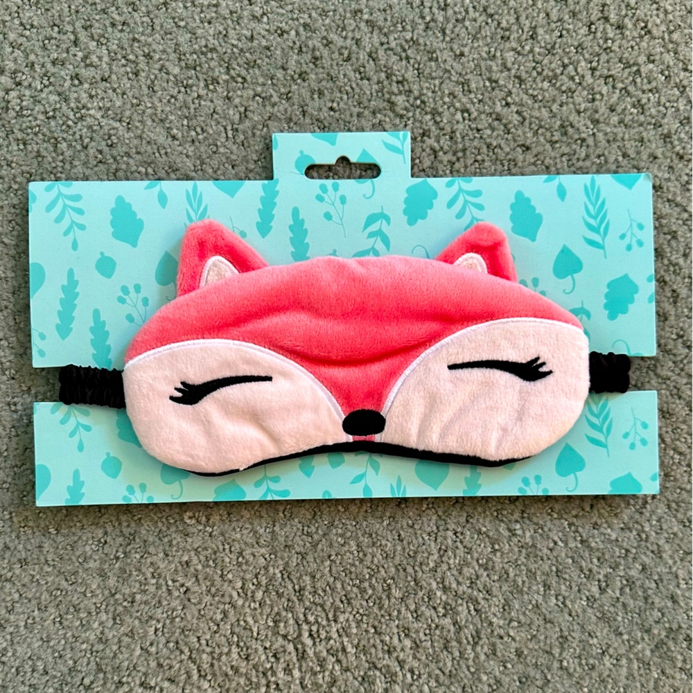 Adorable Coral Fox Sleep Mask - BNWT 🦊 💕 Never Used!